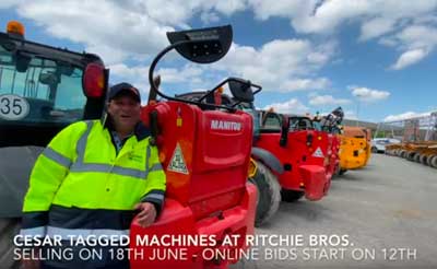 TACKLING THEFT WITH CESAR TAGGED MACHINES AT THE RITCHIE BROS UK 18TH JUNE 2020 AUCTION