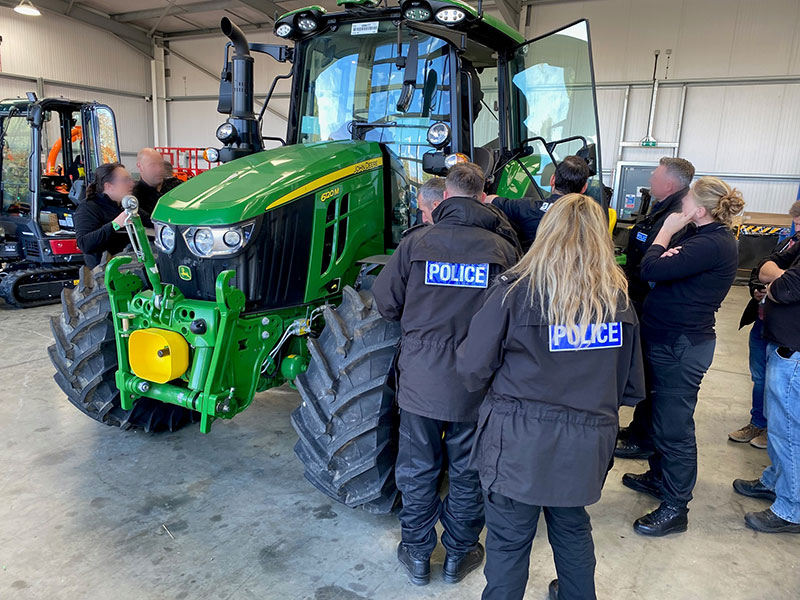 Inspecting CESAR Marked Tractor