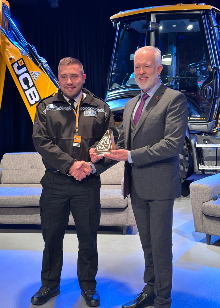 Outstanding Officr PC Alex Tacon Norfolk presented by Dave Luscombe